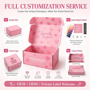<span class=keywords><strong>Cajas</strong></span> de Cartón Corrugado para Envío Postal a Precio Económico, Empaque Personalizado para Regalo con Patrón Rosa y Grosor de 2 mm - Product Image 2