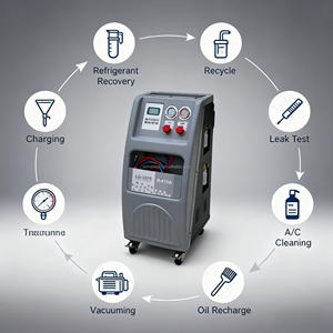 Aomai LG-300s Machine professionnelle de récupération et de recharge de réfrigérant <span class=keywords><strong>pour</strong></span> climatisation automobile certifiée CE Équipement d'entretien automobile R134a R1234YF AC - Product Image 3