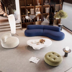 Sofá Redondo Tipo Nube <span class=keywords><strong>con</strong></span> Tapizado de Felpa Suave, Listo para Usar, Sin Necesidad de Ensamblaje, Futón, Colchón, Sillón Perezoso para Dormitorio - Product Image 3