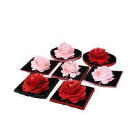 Boîte à bijoux TOP ONE Rose pour demande en mariage ou confession, avec plateau rotatif, doublure en velours, 8x14cm