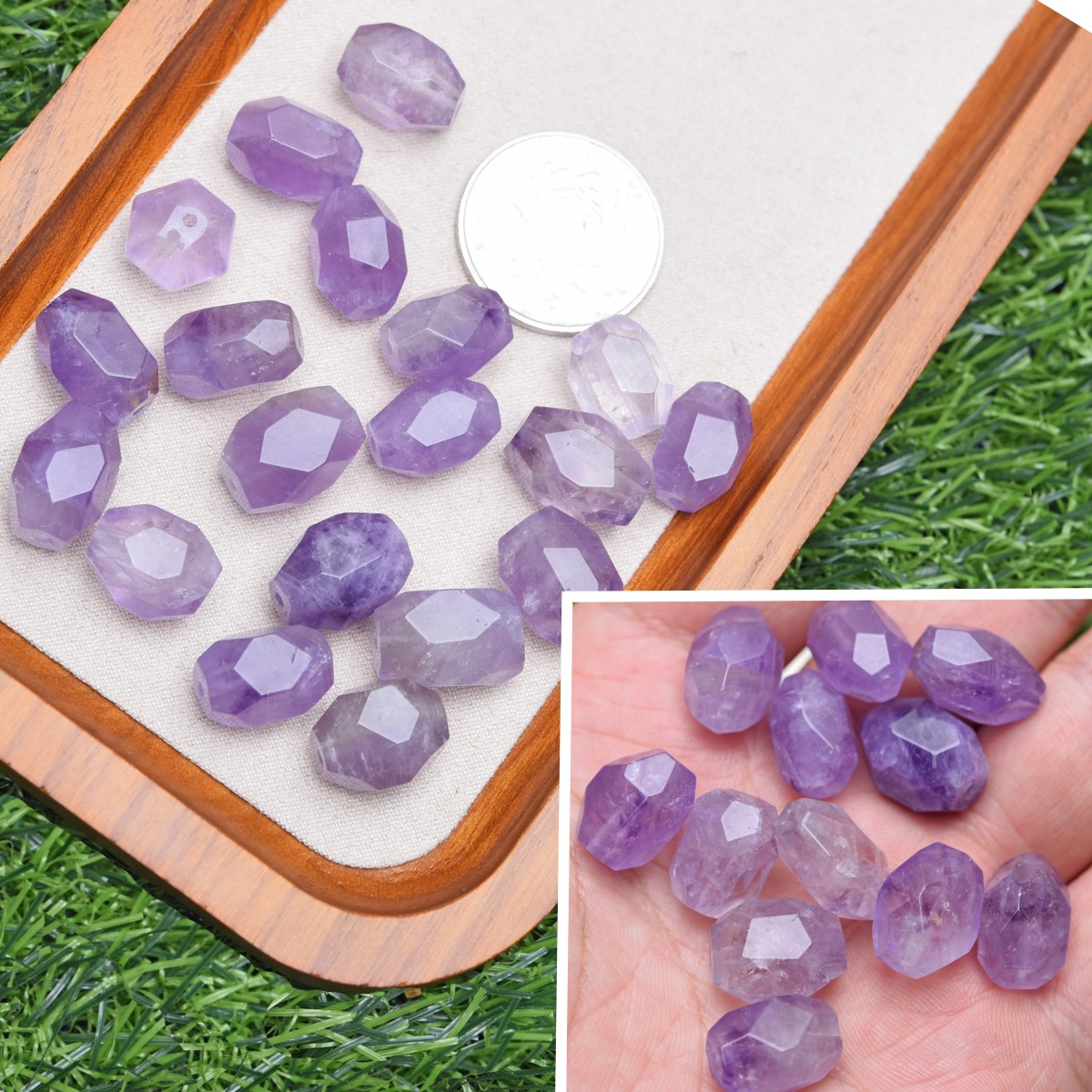 Améthyste taillée en 3 facettes