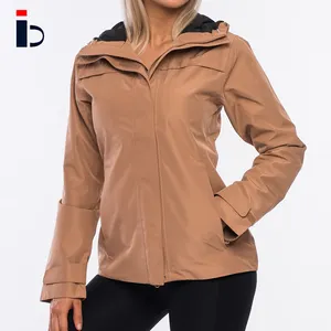 Fashion Design Ladies Waterproof Material Long Sleeve Windbreaker Blank Custom Logo Zip Up Winter Women Jackets Coats