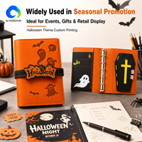 Carnet à thème Halloween en cuir avec motif fantôme mignon, design élégant, papier offset, impression numérique, livre pour enfants OEM