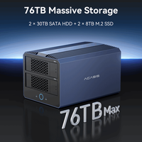 Boîtier hybride SSD/HDD en aluminium 4 baies Thunderbolt 4 40 Gbit/s 76 To M.2 NVMe SATA 2,5/3,5 pouces avec station d'accueil de stockage DP 8K*60Hz