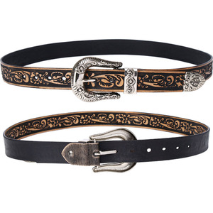 Ceinture décontractée en cuir de vachette pleine fleur avec boucle en alliage, motif floral gaufré petite <span class=keywords><strong>rose</strong></span>, personnalisable unisexe pour femmes et hommes, largeur 3,8 cm - Product Image 6