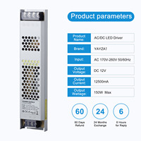 Fuente de Alimentación Conmutada de Voltaje Constante Multicanal Delgada DUSKTEC 12V/24V 60W/100W/200W/300W/400W