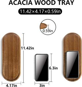 Linwnil Lot de 4 plateaux réutilisables écologiques 11,5x4 pouces ovales en bois pour charcuterie, plateaux de service, assiettes à fromage, assiettes à dîner en vrac - Product Image 2