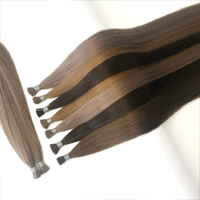 Extensions de cheveux humains russes en gros, haute qualité, blond glace balayage, I-Tip, teintes, vierges, bruts, super double drawn