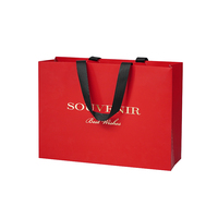 Bolsa de Regalo de Papel Impresa Personalizada al por Mayor con Forro de Esponja, Asa de Cinta, Elegante Bolsa de Compras CMYK para Boutique, Embalaje de Recuerdos
