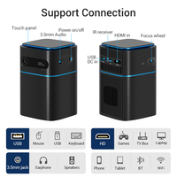Mini projecteur LED DLP portable de poche à courte focale, haute luminosité, petits projecteurs intelligents