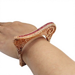 Elegant Gold Finish Premium Quality Kundan Openable <b>Bracelet</b> for Wedding and Engagement Collection Party Wear For Women - Product Image 2