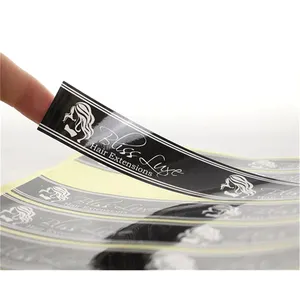 Print your logo fancy private hair extension labels for hair products