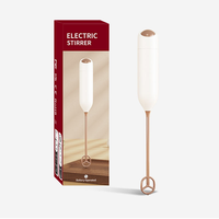 Mousseur à lait électrique portable en plastique PP, durable et écologique, batteur à œufs, fouet, mélangeur de boissons à piles, vente en gros