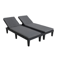 Chaise longue de jardin confortable extérieure piscine plage double chaises longues chaise de plage