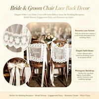Chaise de mariage transfrontalière la plus vendue avec dossier en dentelle, décorations de table principale pour mariés, design « Just Married », Chine