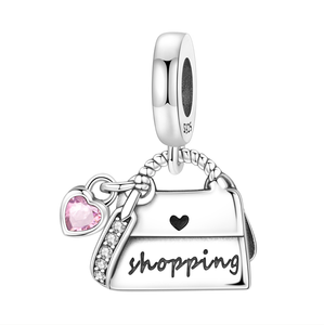 Colgante de cadena de mano de la serie Music Movement, chapado en plata 925, con cuentas de circonita, dijes de corazón, balón de fútbol y guitarra, para joyería DIY y collares - Product Image 5
