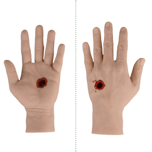 เครื่องจำลองบาดแผลจากกระสุนปืนด้วยมือทำจากซิลิโคนที่มีฟังก์ชันเลือดออกสำหรับการฝึกทางการแพทย์ในหลักสูตร tcccc/emt/phec - Product Image 4