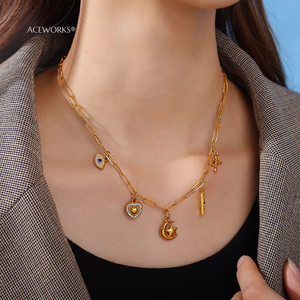 ความรักเหนือกาลเวลาอันงดงาม |   จี้คุณภาพสูงเคลือบทอง 18K PVD บนสแตนเลสสตีล สำหรับทำเครื่องประดับ DIY |   จี้กันน้ำ - Product Image 4