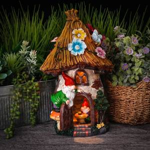 EAGLEGIFTS <span class=keywords><strong>giardino</strong></span> di Casa <span class=keywords><strong>villaggio</strong></span> e Gnome Statuetta in resina di trasporto con la luce solare - Product Image 4