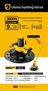 Ponceuse orbitale électrique multifonctionnelle LM-1006 à vitesse variable pour le ponçage des sols, le plâtrage du béton et le polissage des murs, idéale pour la maison et le bricolage - Product Image 3