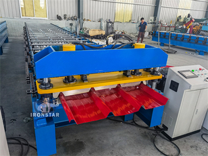 Rouleau de toiture formant la machine pour la coupe du monde Panneau de toiture en acier Ligne de production à froid PLC Mur en acier coloré Tôle de toiture - Product Image 2