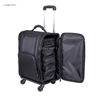 FAMA Fournisseur Direct Nouveau Design Pliable Beauté Sac Cosmétique Chariot En Nylon Roulant Maquillage Train Case