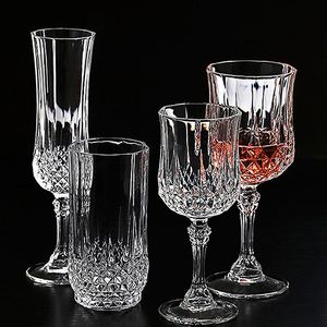 Flûtes et gobelets en verre rétro transparent, verres à vin blanc, verres à vin rouge, verres à champagne, verres à brandy, verres à shot - Product Image 2