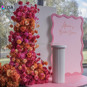 ซุ้มแต่งงานอะคริลิคสีชมพูแบบเรียบง่าย LEDA รุ่นใหม่ พร้อมฉากหลัง PVC สำหรับงานแต่งงานและงานอีเว้นท์ - Product Image 1
