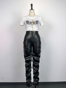 <span class=keywords><strong>Pantaloni</strong></span> a Zampa d'Elefante in <span class=keywords><strong>Ecopelle</strong></span> per Donna, Alta Qualità, Vita Alta, Nuovo Design Sexy, <span class=keywords><strong>Pantaloni</strong></span> Autunnali - Product Image 6