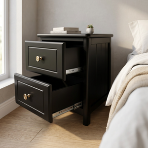 <b>Small</b> Space 2-Drawer Bedside <b>Table</b>, Modern Wooden <b>Side</b> Cabinet & End <b>Table</b> for Studio Apartment, Hotel & <b>Small</b> Living Room - Product Image 5