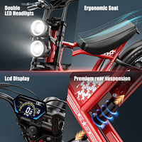 Nouveau Vélo Électrique Tout-Terrain Adulte 20 Pouces Pneus Larges Moteur Brushless 1500W Batterie Lithium 48V 22.5AH Cadre en Alliage d'Aluminium Freins Hydrauliques Doubles