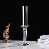 Porte-bougie en cristal à tête unique, style moderne et minimaliste, pour la décoration intérieure, les mariages, les dîners romantiques, accessoires créatifs en verre