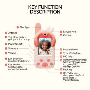 Walkie Talkie con Video para Niños, Paquete de 2, Regalo, HD Recargable, Cambiador de Voz de Dibujos Animados, Intercomunicador con Video, Llamada con un Clic - Product Image 5