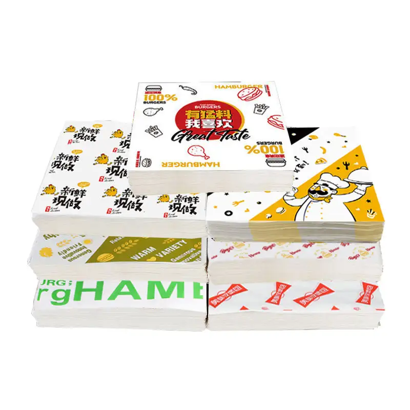 Custom Logo Wholesale Greaseproof Hamburger Wax Paper Food Packaging Paper