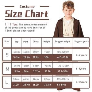 Costume de chevalier Shyhand pour garçons, robe 4 pièces, tunique, cape à capuche, pantalon, ceinture, tenue d'halloween en polyester - Product Image 3
