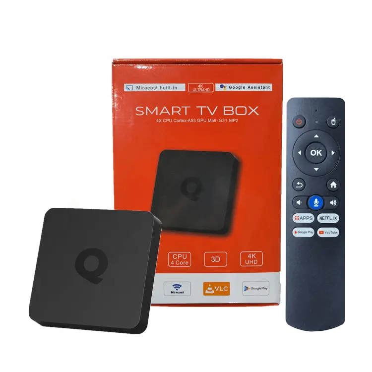 Nuovo Android Smart ATV TV Box Q1 4K Firestick Tv Voice Control Remote Google Assistant dispositivo di Streaming Android Tv Stick