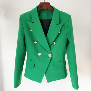 Slim Fit <span class=keywords><strong>Blazer</strong></span> für Frauen Hot <span class=keywords><strong>Sale</strong></span> Candy Farbe Green Street Fall Double Breast Plus <span class=keywords><strong>Blazer</strong></span> - Product Image 1