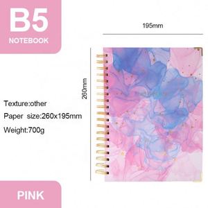 สมุดโน้ตแบบสันห่วงปกแข็งสำหรับโรงเรียน ขนาด B5 จำนวน 100 แผ่น สีชมพู สีเขียว พร้อมโลโก้สั่งทำพิเศษสำหรับนักเรียน ขายส่ง - Product Image 4