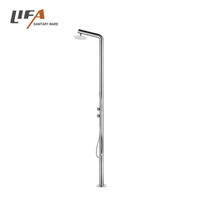 Colonne de panneau de douche de piscine extérieure en acier inoxydable de luxe pour plage et jardin