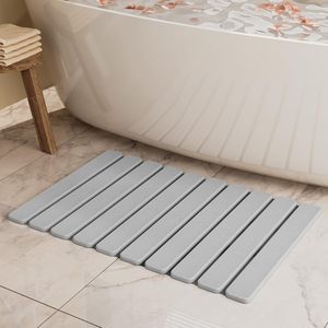 Durable Hard Diatomaceous Earth <b>Bath</b> Mat Fast Drying Moisture Wicking Bathroom Mat <b>Foldable</b> <b>Bath</b> Bathroom Floor Shower Mats - Product Image 3