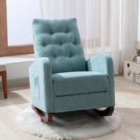Fauteuil inclinable relaxant pour adultes, fauteuil inclinable à bascule avec base en bois pour salon