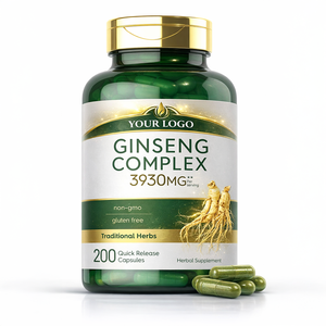Complément alimentaire à base de ginseng, stimulant énergétique, complexe de ginseng avec 4 variétés de ginseng, capsules de ginseng en marque privée, vente en gros - Product Image 1