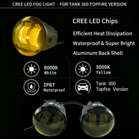 Phare antibrouillard LED blanc et jaune 32W, directement de l'usine, pour Tank 300 Topfire Edition, tout-terrain extrême, conduite nocturne par temps mauvais