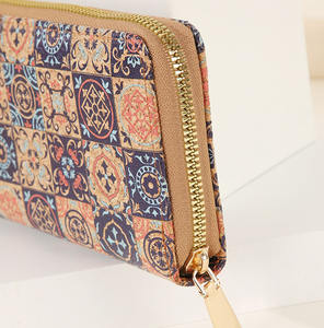 New Ethnic Style Frauen Long Zipper Clutch Geldbörse Custom ized Pattern Mode Cork Geldbörse Brieftasche Telefonkarte halter Lady Wallets - Product Image 5