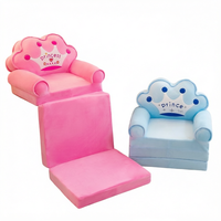 Fauteuil enfant en peluche pliable, chaise d'apprentissage douce pour chambre et salle de jeux