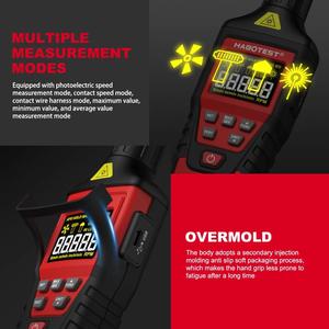 Tachymètre numérique HABOTEST HT671, compteur de vitesse laser sans contact, outil de mesure de régime industriel de qualité professionnelle - Product Image 4