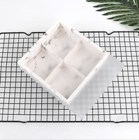 Vente en gros de boîte à pâtisserie à 6 séparateurs carton pliable de stratification brillante pour cupcakes pour biscuits Desserts boîte-cadeau en papier pour la cuisson des aliments