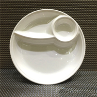 Vaisselle de restaurant incassable 10.5 pouces puce de mélamine blanche en plastique et plaque d'immersion