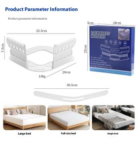Strapazierfähiger Bettlakenhalter aus Kunststoff für Offene Ecken mit Verschlussstreifen, Bettlaken-Clips, Lakenspanner, Zlumber Lock - Product Image 2