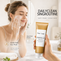 Nettoyant Visage Moussant Personnalisé OEM/ODM à la Centella, Faible pH, Exfoliant, Nettoyage en Profondeur, Purifiant, Contrôle du Sébum pour Peaux Mixtes